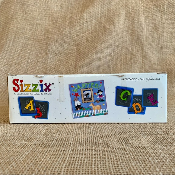 SIZZIX Fun Serrif Alphabet Letter Die Cutting Set w/ Individual Cases in Box - Picture 3 of 15